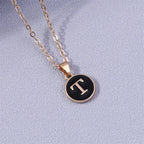 Necklace with colorful initial pendant t