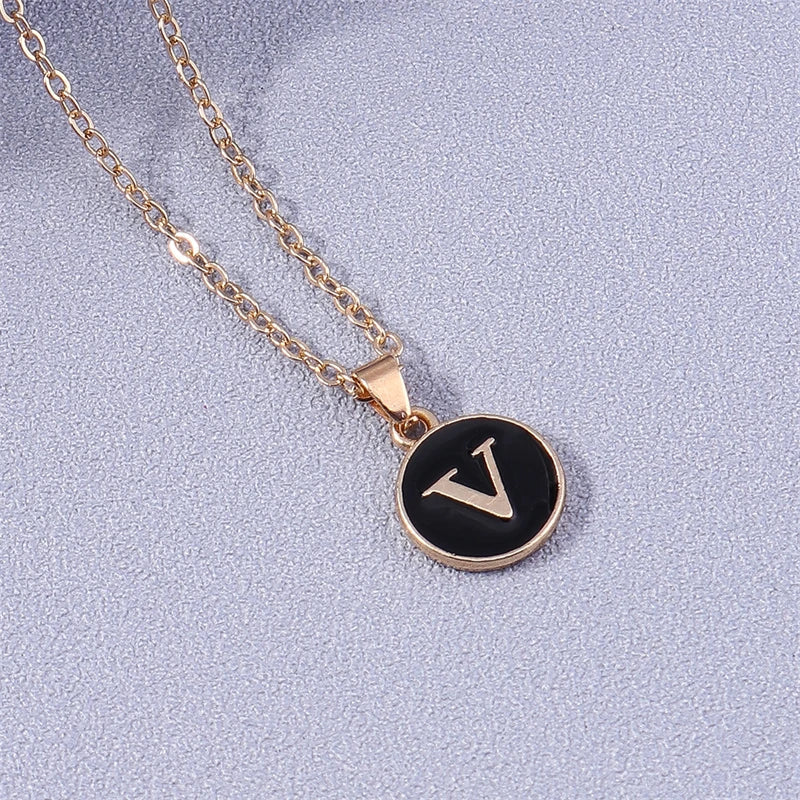 Necklace with colorful initial pendant v