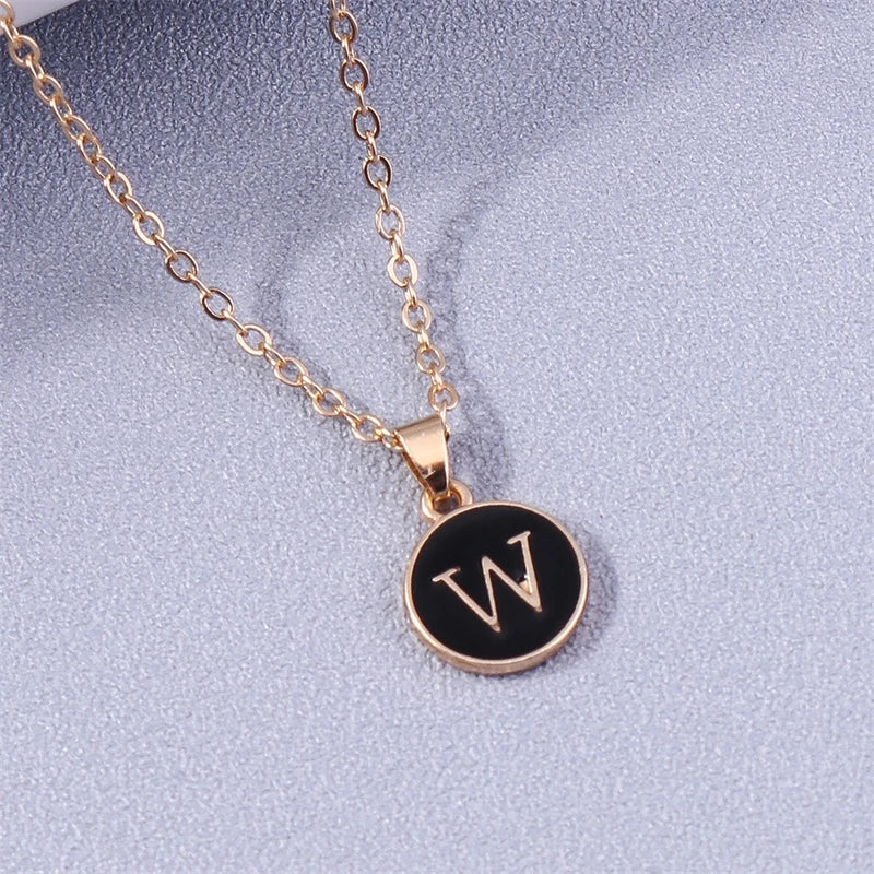 Necklace with colorful initial pendant w