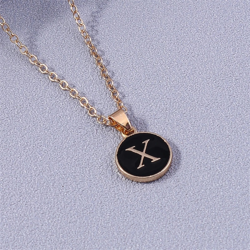 Necklace with colorful initial pendant x
