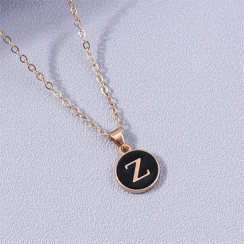 Necklace with colorful initial pendant z