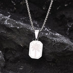 Geometric palm pendant necklace in silver