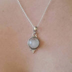 Vintage-Style Moonstone Pendant Necklace