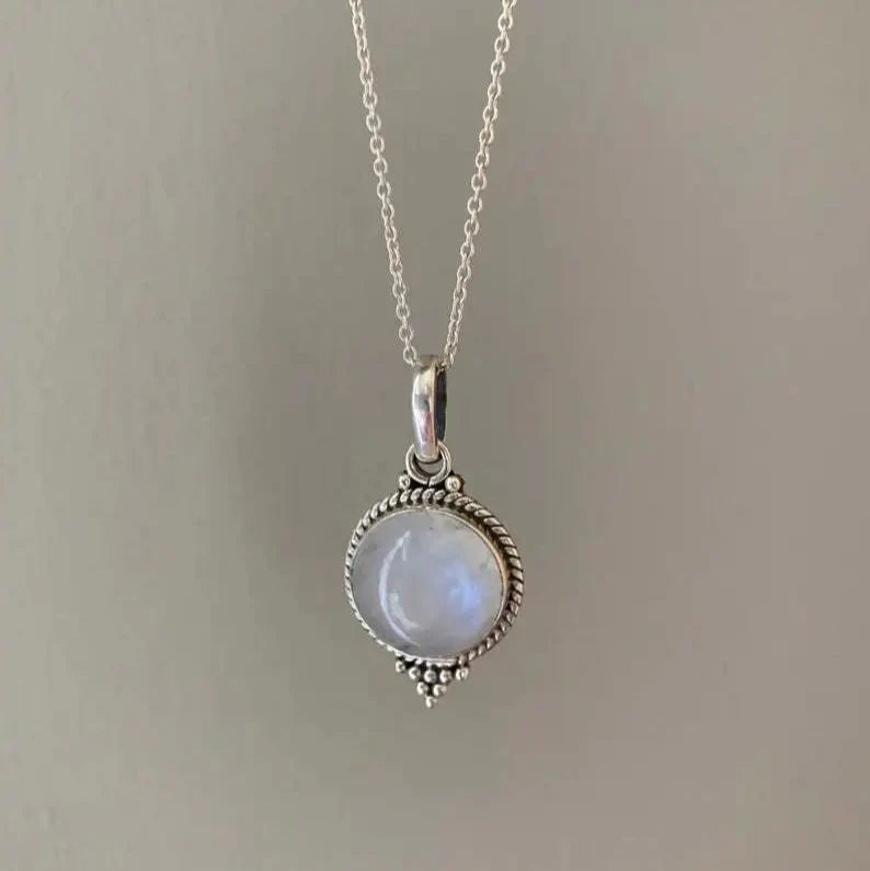 Necklace with Vintage Style Moonstone Pendant