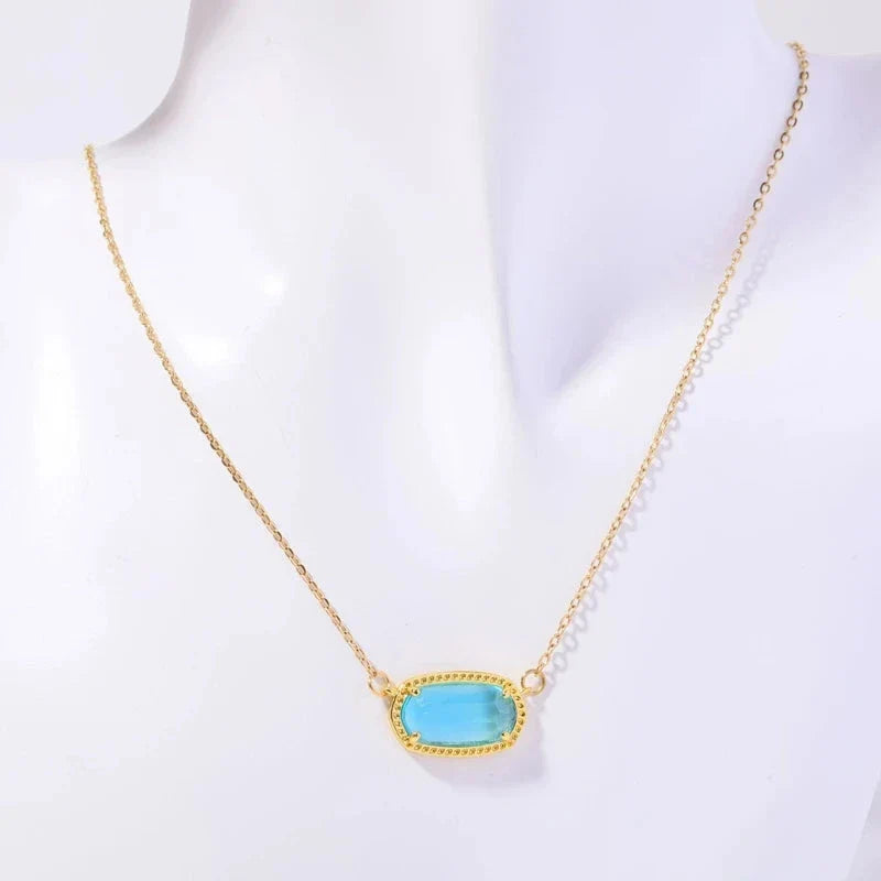 Necklace with Colored Crystal Zodiac Sign Pendant