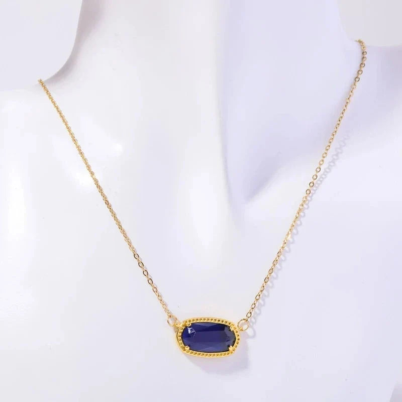 Necklace with Colored Crystal Zodiac Sign Pendant