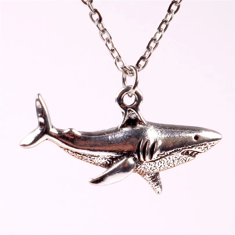 Shark Pendant Necklace silver