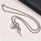Men's Shark Pendant Necklace in Silver