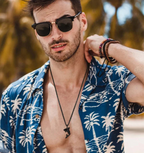 Men's Shark Pendant Necklace in Black