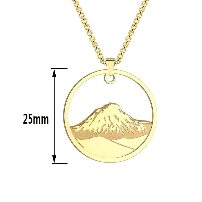 Necklace with Round Mountain Pendant
