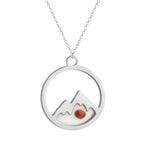 Necklace with Round Mountain and Grain Pendant silver