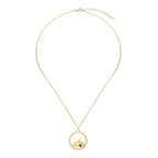 Necklace with Round Mountain and Grain Pendant
