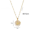 Rotating Flower Zircon Anxiety Pendant Necklace