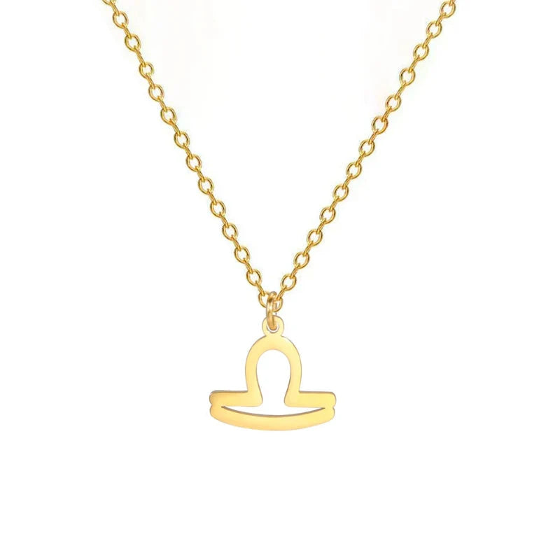 Necklace with Gold-Plated Zodiac Sign Pendant