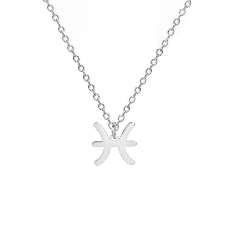 Necklace with Gold-Plated Zodiac Sign Pendant