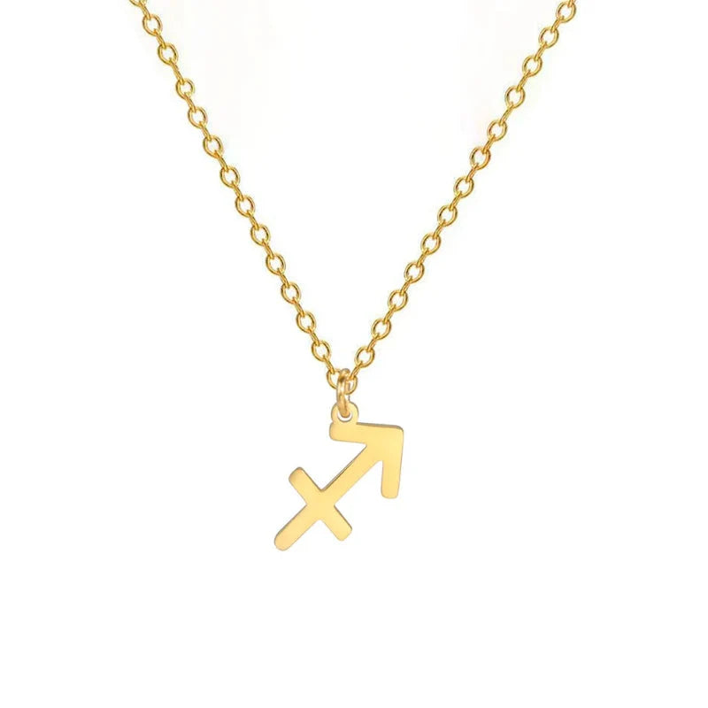 Necklace with Gold-Plated Zodiac Sign Pendant