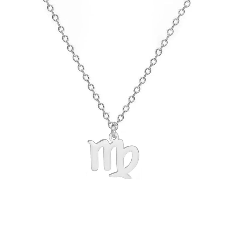Necklace with Gold-Plated Zodiac Sign Pendant