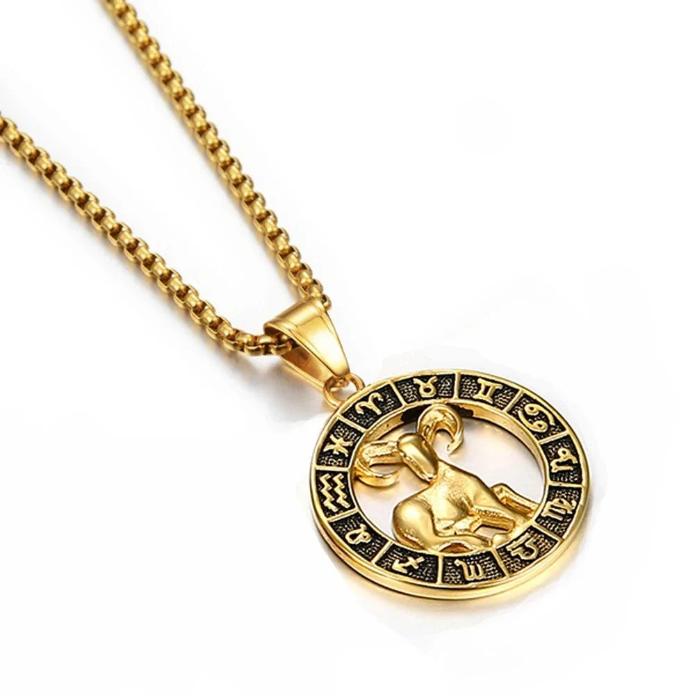 Astrological Zodiac Sign Pendant Necklace