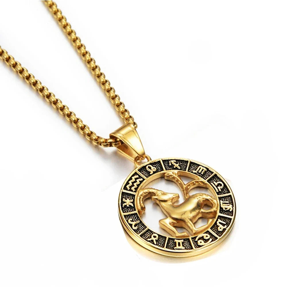 Astrological Zodiac Sign Pendant Necklace