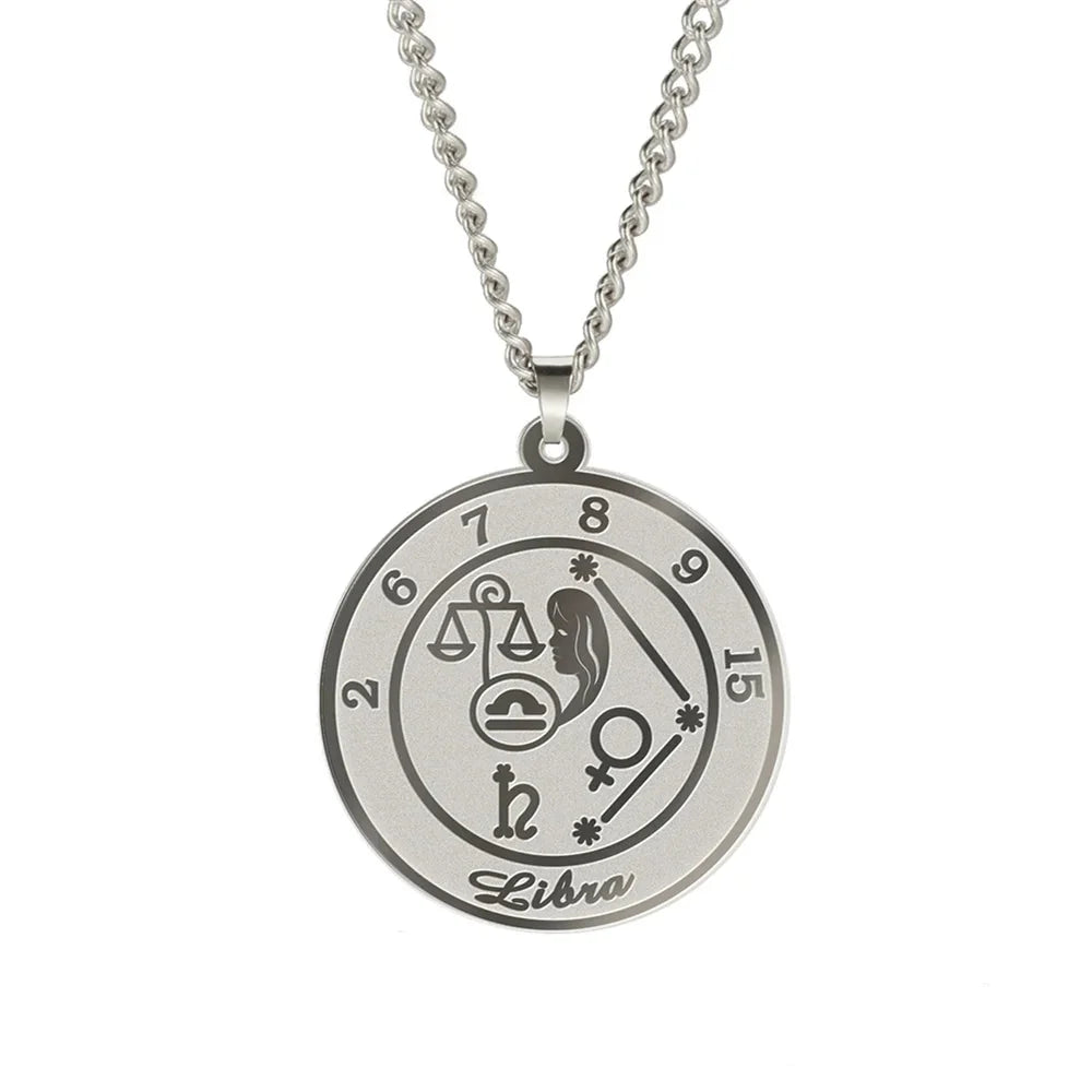 Astrological Zodiac Sign Pendant Necklace for Men or Women