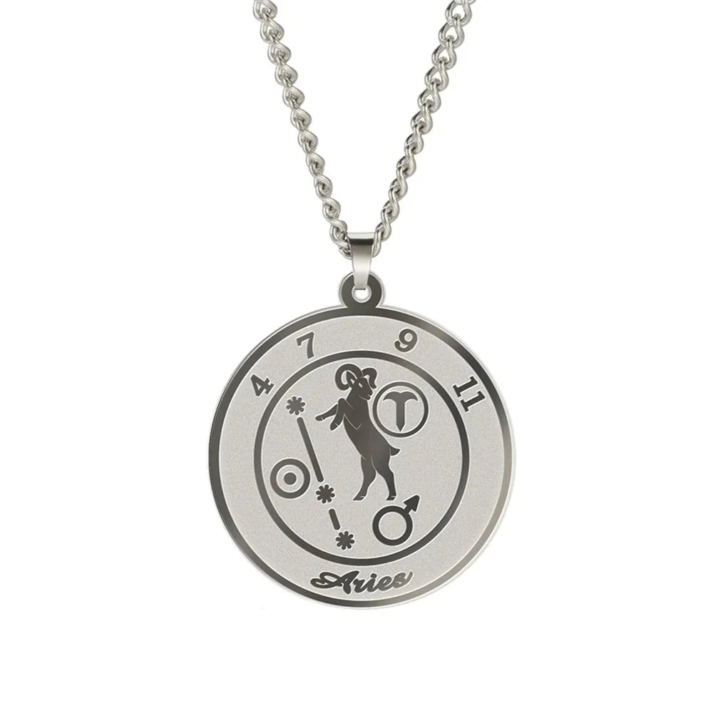 Astrological Zodiac Sign Pendant Necklace for Men or Women