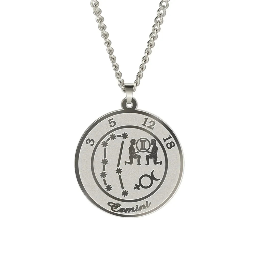 Astrological Zodiac Sign Pendant Necklace for Men or Women