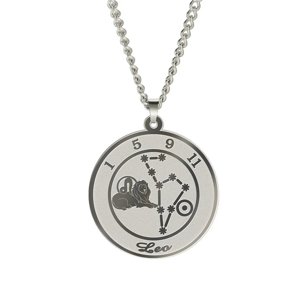 Astrological Zodiac Sign Pendant Necklace for Men or Women