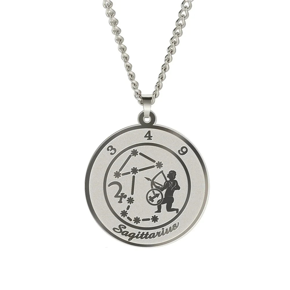 Astrological Zodiac Sign Pendant Necklace for Men or Women