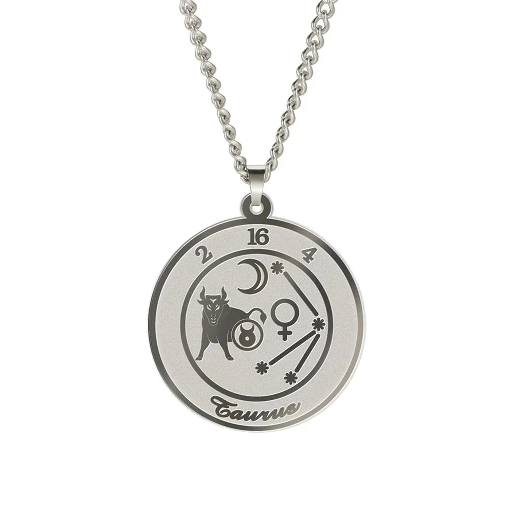 Astrological Zodiac Sign Pendant Necklace for Men or Women