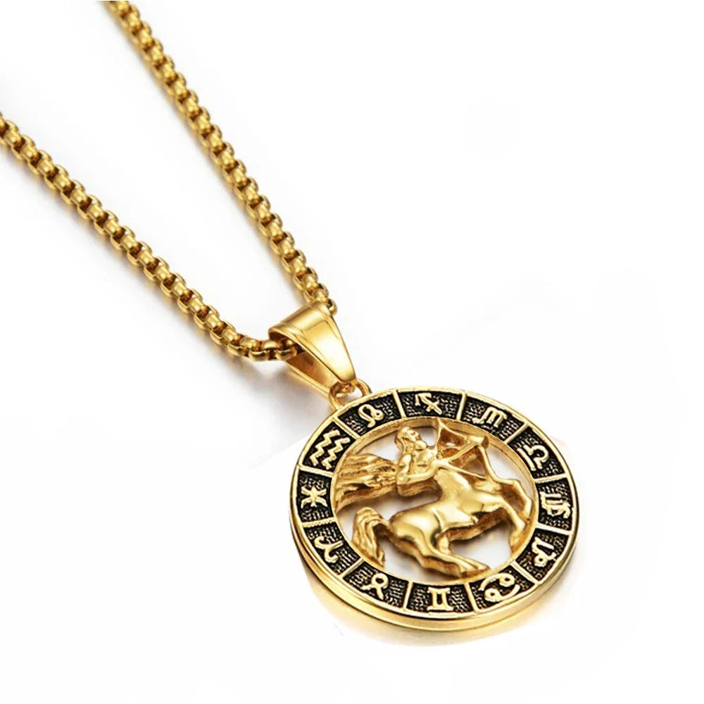 Astrological Zodiac Sign Pendant Necklace