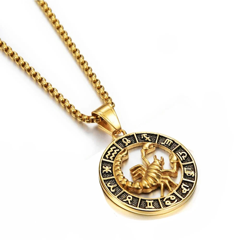 Astrological Zodiac Sign Pendant Necklace