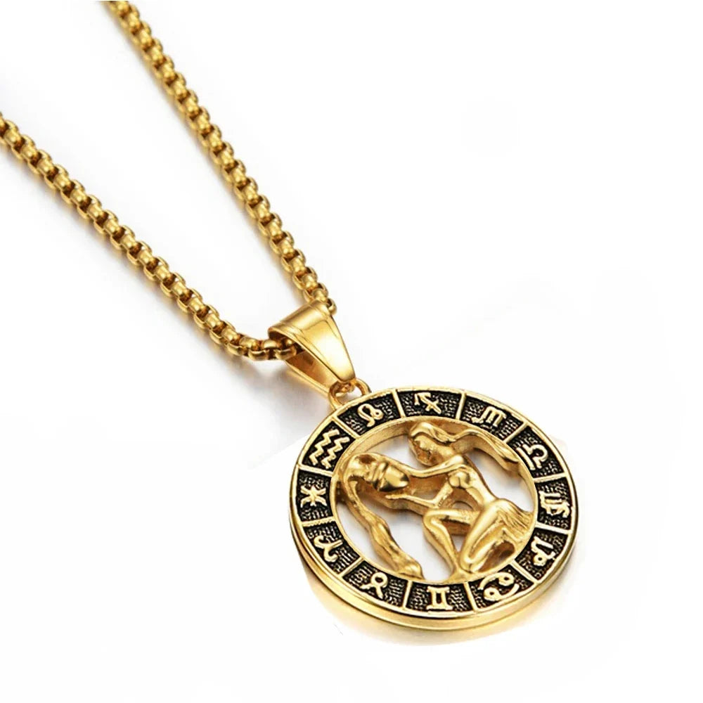 Astrological Zodiac Sign Pendant Necklace
