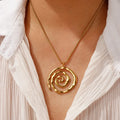 Gold-tone spiral pendant necklace
