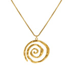 Gold-tone spiral pendant necklace