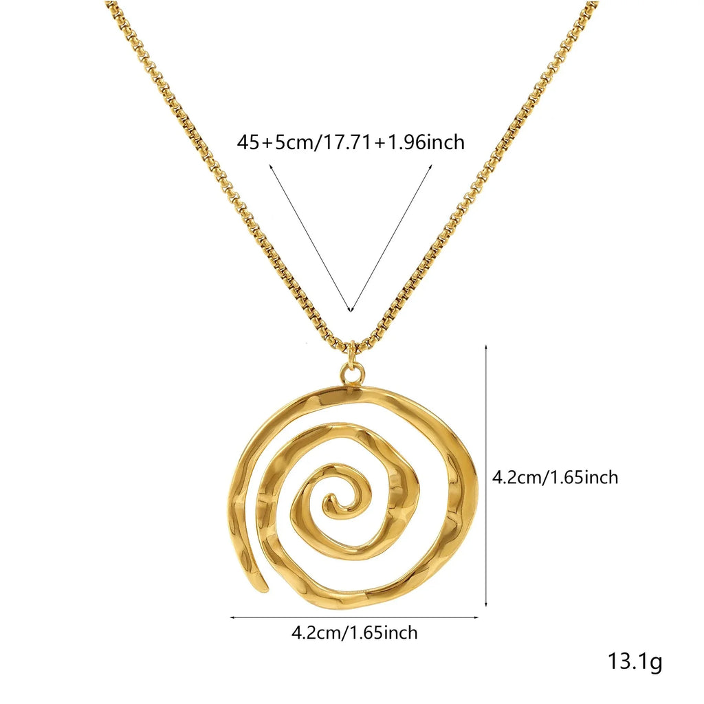 Gold-tone spiral pendant necklace