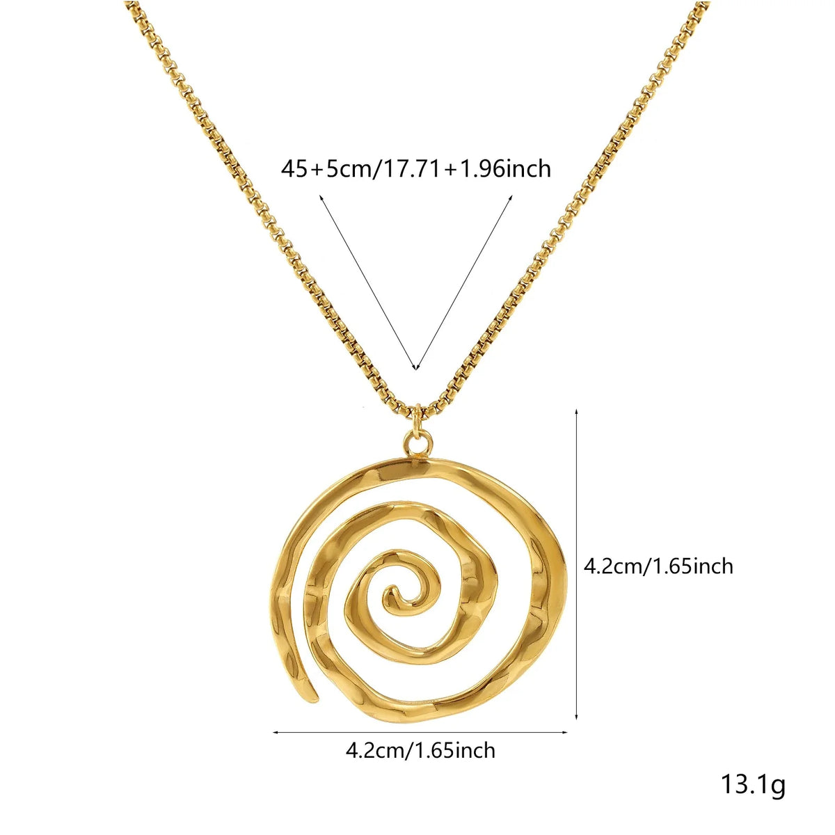 Gold-tone spiral pendant necklace
