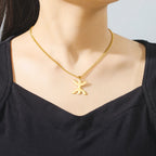 Necklace with symbolic Berber "yaz" Arabic pendant for women, gold