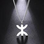 Necklace with symbolic Berber "yaz" Arabic pendant for women, silver