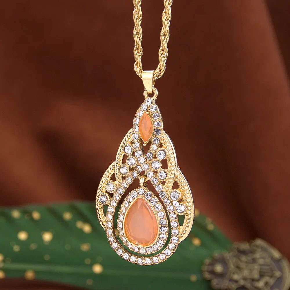 Necklace with traditional pendant for Arab women orange