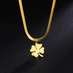 Necklace with Lucky Four-Leaf Clover Pendant in gold