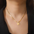 Necklace with Lucky Four-Leaf Clover Pendant in gold
