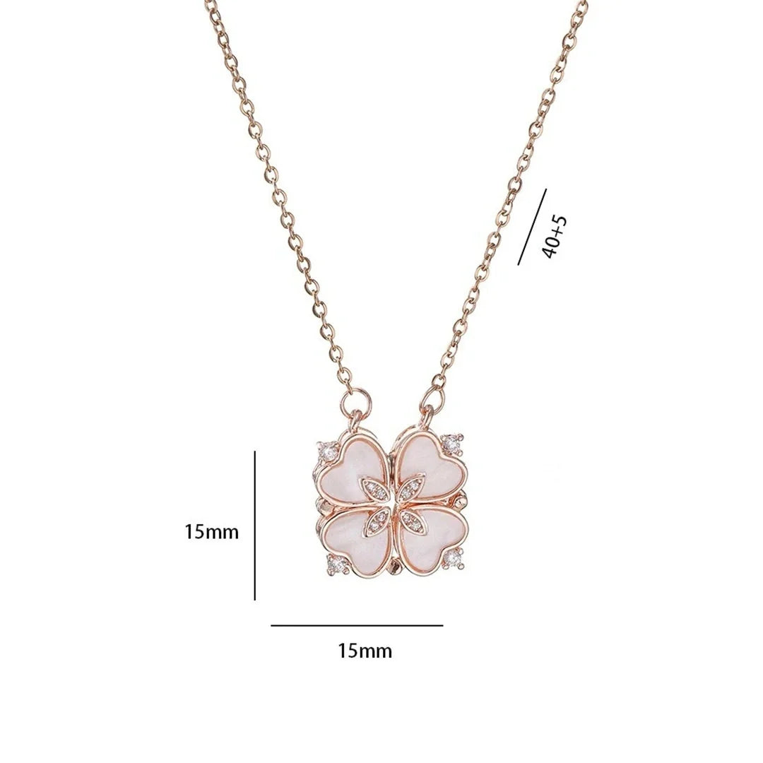 Choker Necklace with Lucky Four-Leaf Clover Pendant
