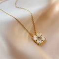 Choker Necklace with Lucky Four-Leaf Clover Pendant in gold