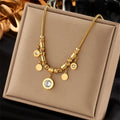 Necklace with Zircon Pendants