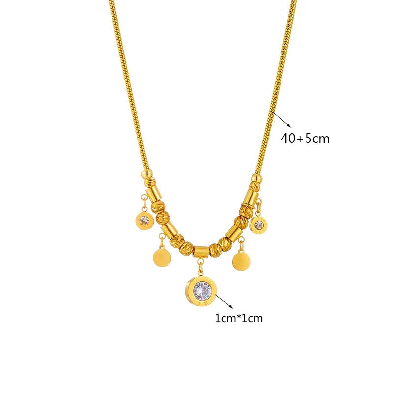 Necklace with Zircon Pendants