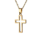 Christian Necklace Jesus Cross Pendant for Men and Women gold