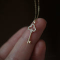 Silver Key Necklace Pendant for Women silver