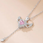 Rose Angel Wings Heart Necklace