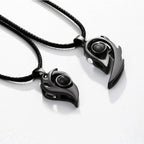 Separable Heart Necklace for Couples black