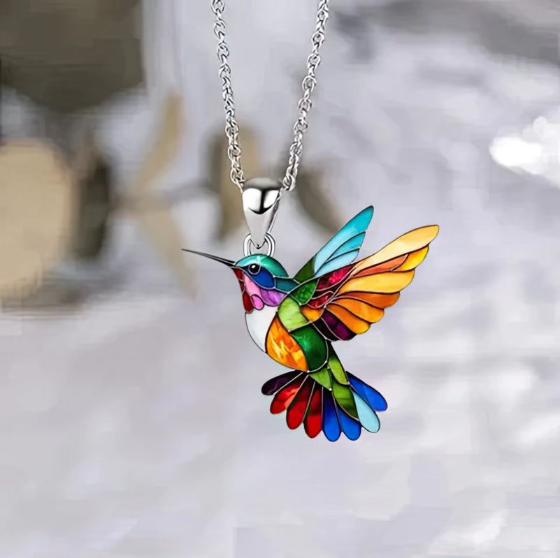 Rainbow Hummingbird Necklace